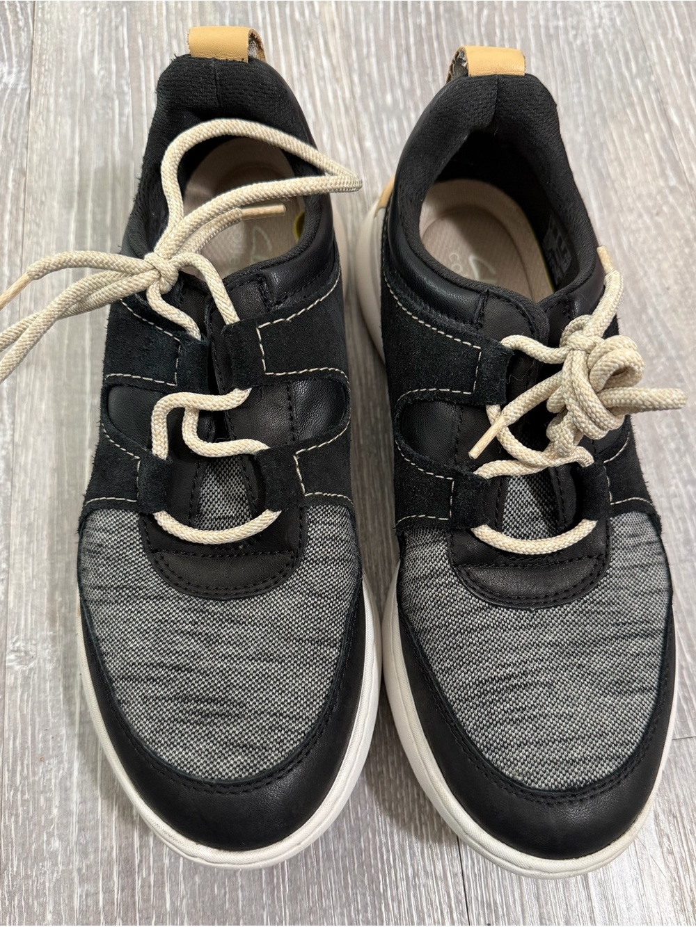 Clarks Black, Gray & Cream Women's Athletic Sneakers